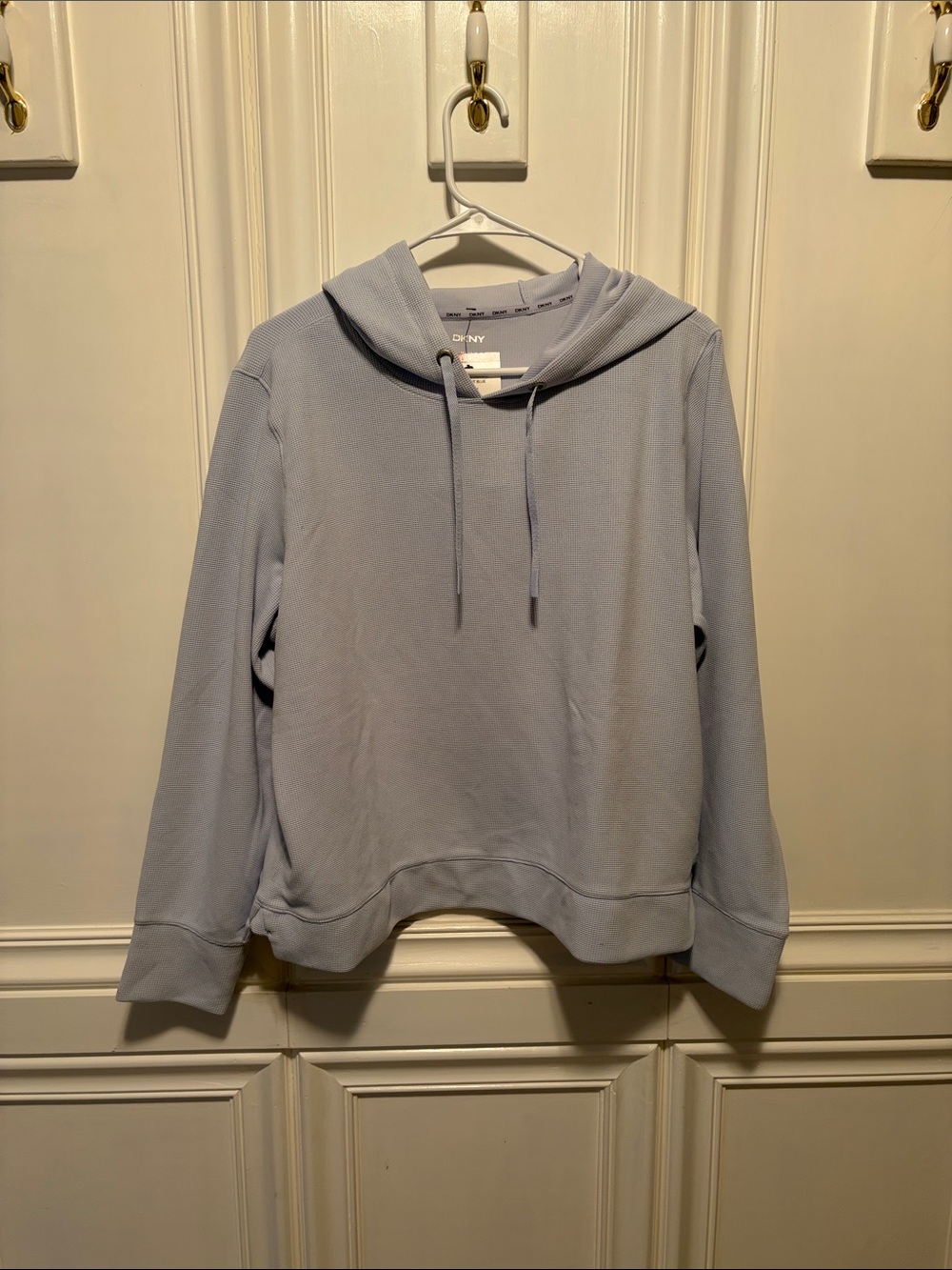 Dkny Pale Blue Hooded Pullover Sweatshirt
